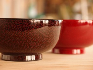 津軽塗 七々子塗 夫婦汁椀