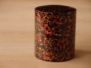 津軽塗 唐塗 木製茶筒