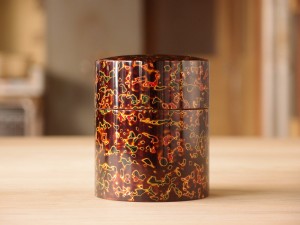 津軽塗 唐塗 木製茶筒