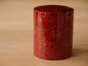 津軽塗 唐塗 木製茶筒
