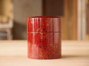 津軽塗 唐塗 木製茶筒