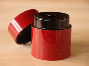 津軽塗 七々子塗 木製茶筒