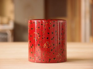 津軽塗 唐塗 金属茶筒