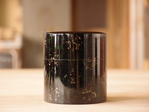 津軽塗 唐塗 金属茶筒