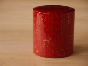 津軽塗 唐塗 金属茶筒