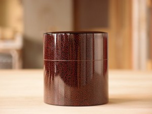 津軽塗 七々子塗 金属茶筒