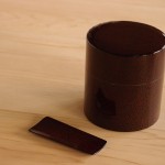 津軽塗 七々子塗 金属茶筒・茶さじ