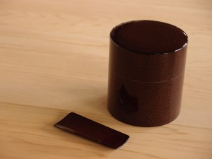 津軽塗 七々子塗 金属茶筒・茶さじ
