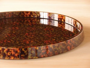 津軽塗 唐塗 末広盆