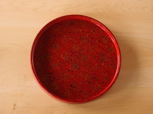 津軽塗 唐塗 末広盆