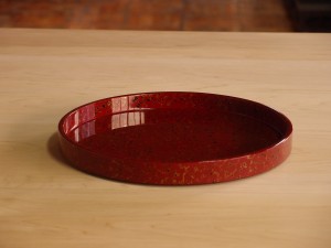 津軽塗 唐塗 丸盆