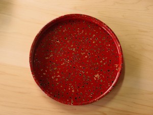 津軽塗 唐塗 丸盆