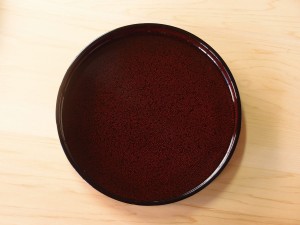 津軽塗 七々子塗 丸盆