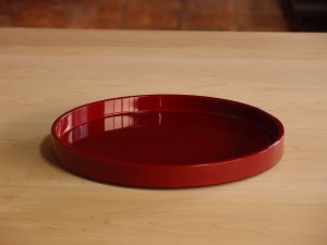 津軽塗 七々子塗 丸盆