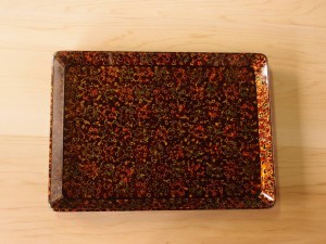 津軽塗 唐塗 長手盆