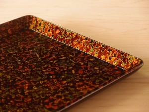 津軽塗 唐塗 長手盆