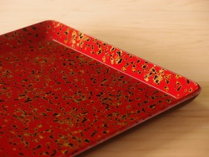 津軽塗 唐塗 長手盆