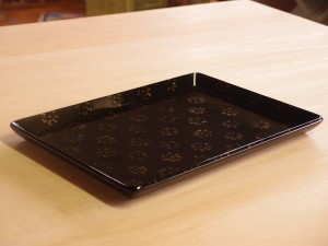 津軽塗 唐塗 長手盆