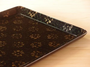 津軽塗 唐塗 長手盆