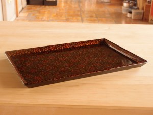 津軽塗 唐塗 朝顔盆