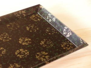 津軽塗 唐塗 名刺盆