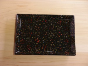 津軽塗 唐塗 名刺盆