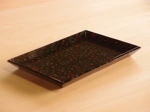 津軽塗 唐塗 名刺盆