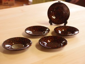 津軽塗 唐塗 茶托