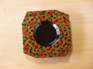 津軽塗 唐塗 隅切茶托