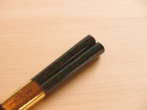 津軽塗 箸 唐塗 緑
