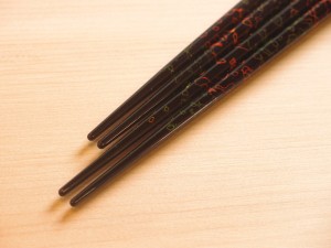 津軽塗 夫婦箸 唐塗 呂