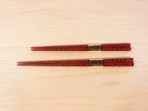 津軽塗 夫婦箸 唐塗 赤