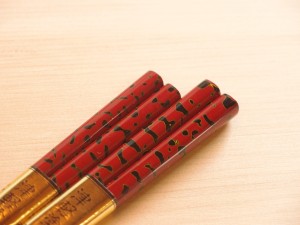 津軽塗 夫婦箸 唐塗 赤