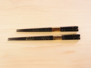津軽塗 夫婦箸 唐塗 黒