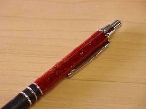 津軽塗 ボールペン 唐塗 貝蒔 赤々