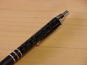 津軽塗 ボールペン 唐塗 貝蒔 透緑