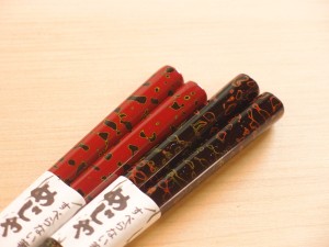 めじゃ 津軽塗 すべらない箸 夫婦箸 唐塗 呂・赤