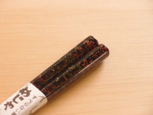 めじゃ 津軽塗 すべらない箸 唐塗 呂 貝蒔