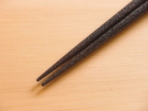 つがり 津軽塗 すべらない箸 石地塗 黒