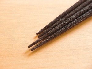 つがり 津軽塗 すべらない箸 夫婦箸 石地塗 黒・黒
