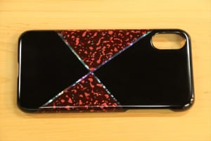 津軽塗 iPhoneケース 雅 [iPhone X・XS] 螺鈿塗分 星海 透赤