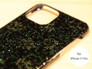 津軽塗 iPhoneケース [iPhone 11 Pro] 唐塗 貝蒔 黒