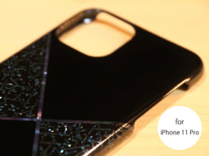 津軽塗 iPhoneケース 雅 [iPhone 11 Pro] 螺鈿塗分 星海 透青 線