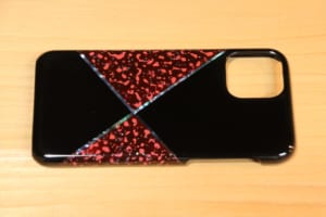 津軽塗 iPhoneケース 雅 [iPhone 11 Pro] 螺鈿塗分 星海 透赤