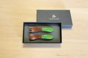 【幼児スプーン・フォーク】変わり塗 [スプーン]きみどり・[フォーク]きみどり