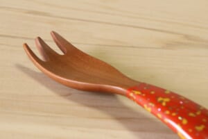 【幼児スプーン・フォーク】変わり塗 [スプーン]ぴんく・[フォーク]おれんじ