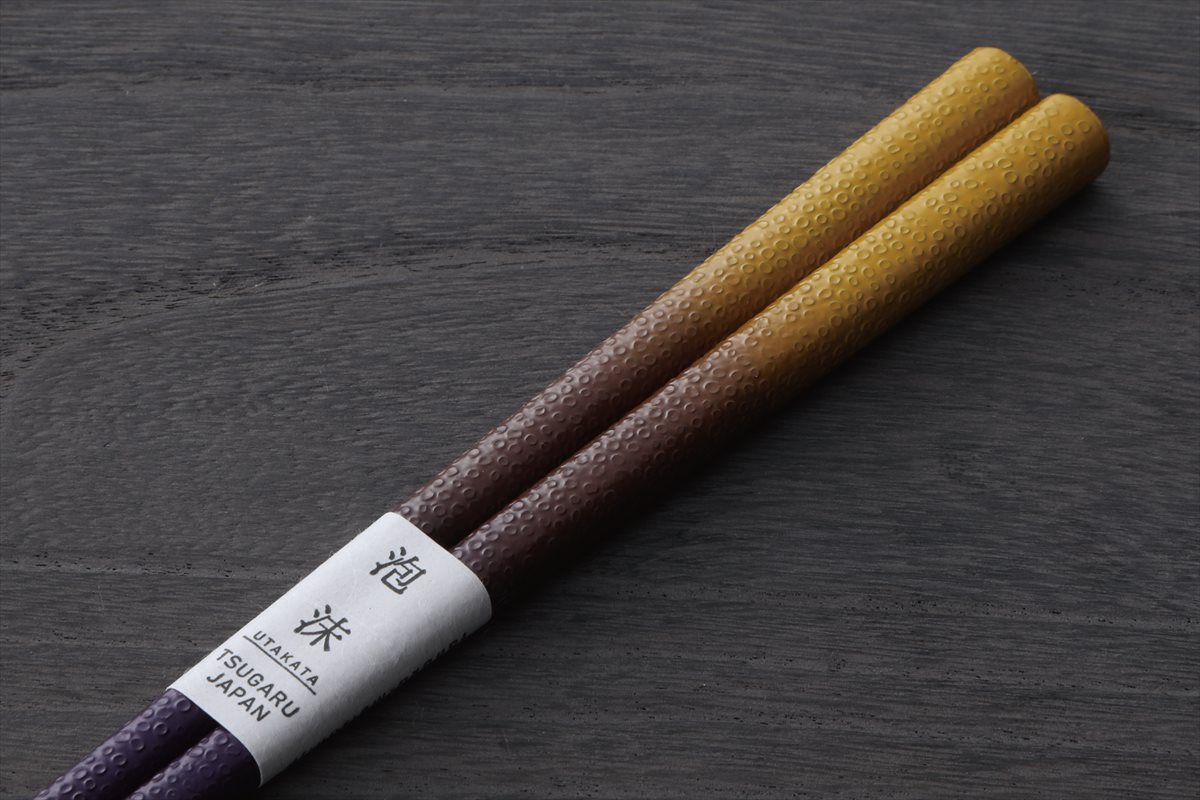 津軽塗 泡沫 十六夜 (七々子塗微粒面) / 箸