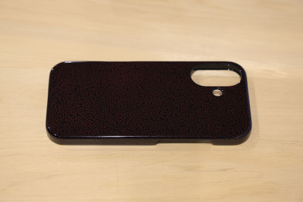 津軽塗 iPhoneケース [iPhone 17] 七々子塗 黒[赤種]