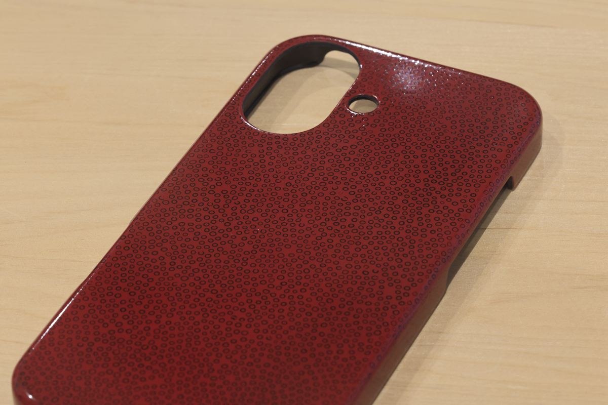 津軽塗 iPhoneケース [iPhone 17] 七々子塗 赤[黒種]