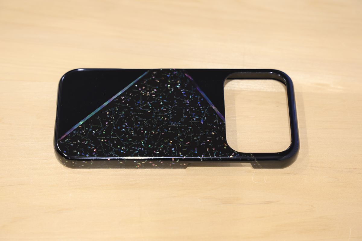 津軽塗 iPhoneケース [iPhone 17 Pro] 粋 星海 透青 線